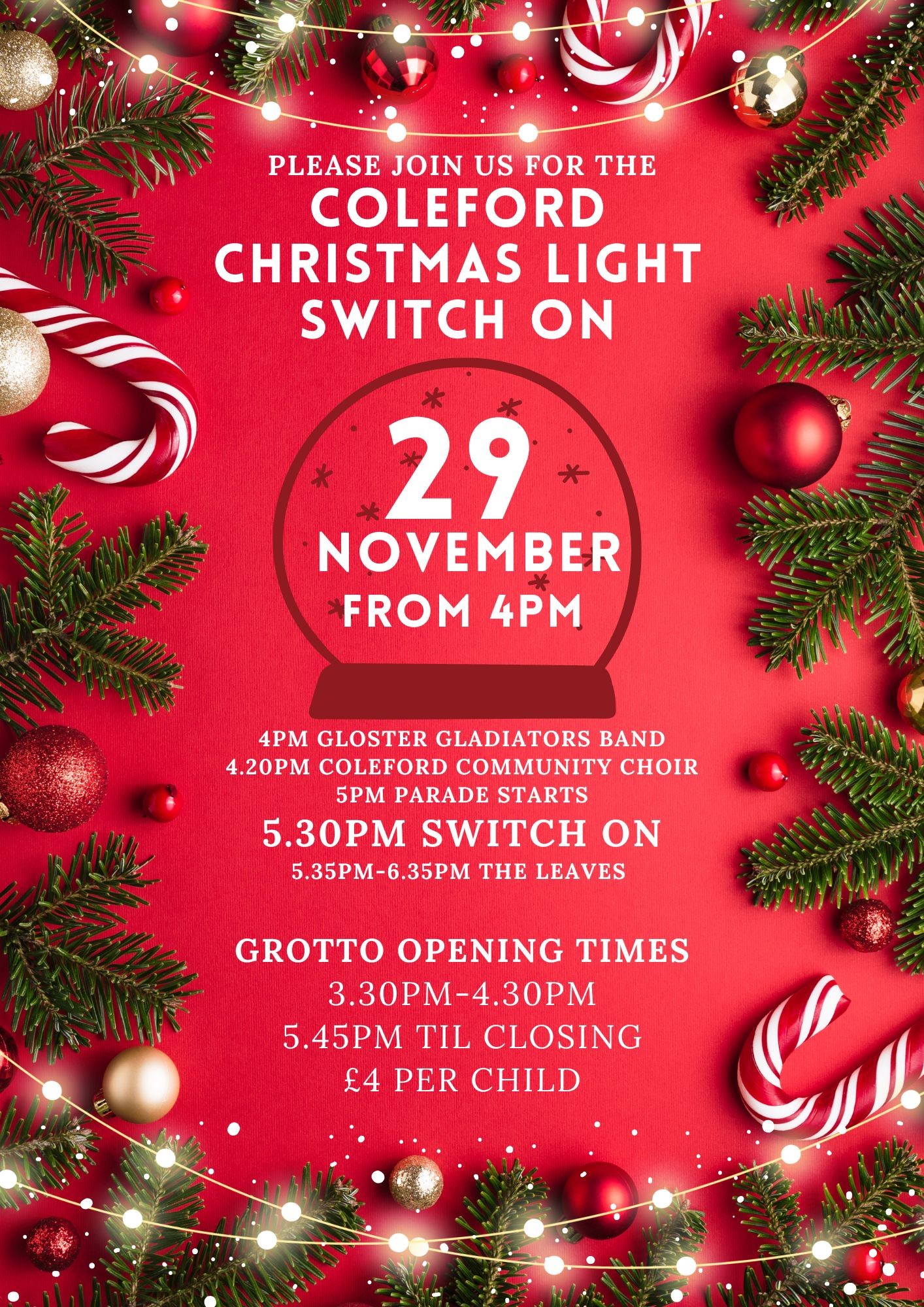 This Weekend! Join us for Coleford Christmas Light Switch On Event! 